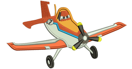 Looks Like Dusty Grophopper Airplaine Applique Machine Embroidery Design Digitized Pattern