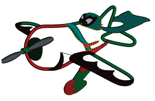 Looks Like El Chupacabra Airplaine Applique Machine Embroidery Design Digitized Pattern