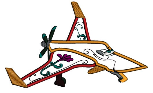 Looks Like Ishani Airplaine Applique Machine Embroidery Design Digitized Pattern