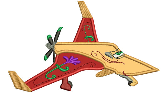 Looks Like Ishani Airplaine Applique Machine Embroidery Design Digitized Pattern