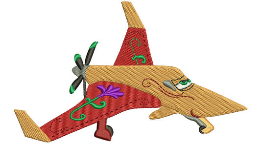 Looks Like Ishani Airplaine Filled Machine Embroidery Design Digitized Pattern