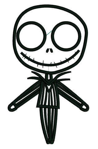Looks Like Jack Skellington from night before christmas Applique Machine Embroidery Digitized Design Pattern