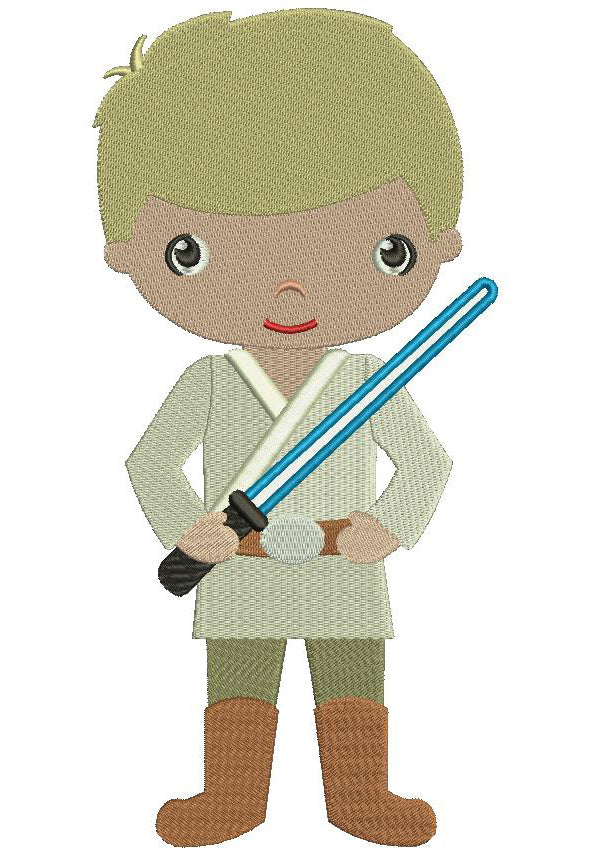 Looks Like Luke Skywalker From Star Wars Filled Machine Embroidery Digitized Design Pattern