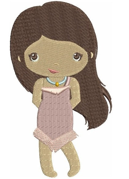 Looks Like Pocahontas Princess Filled Digitized Machine Embroidery Design Digitized Pattern