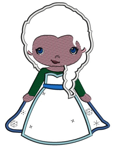 Looks Like Princess Elsa from Frozen Applique Machine Embroidery Design Digitized Pattern