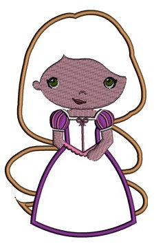 Looks Like Rapunzel Princess Applique Digitized Machine Embroidery Design Digitized Pattern
