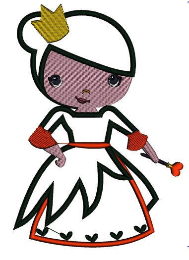 Looks Like Red Queen from Alice in Wonderland Applique Machine Embroidery Digitized Design Pattern