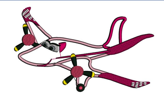 Looks Like Rochelle Airplaine Applique Machine Embroidery Design Digitized Pattern