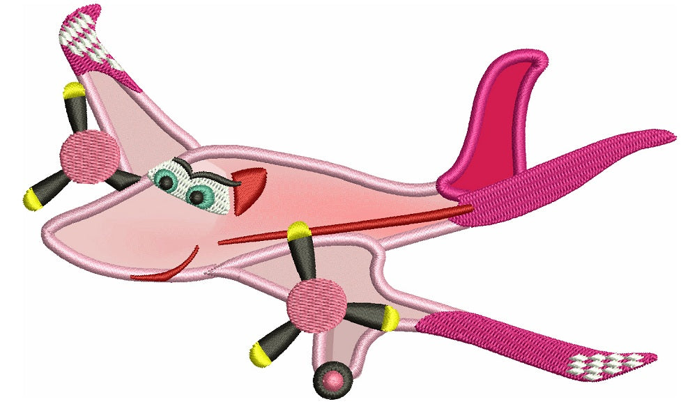 Looks Like Rochelle Airplaine Applique Machine Embroidery Design Digitized Pattern