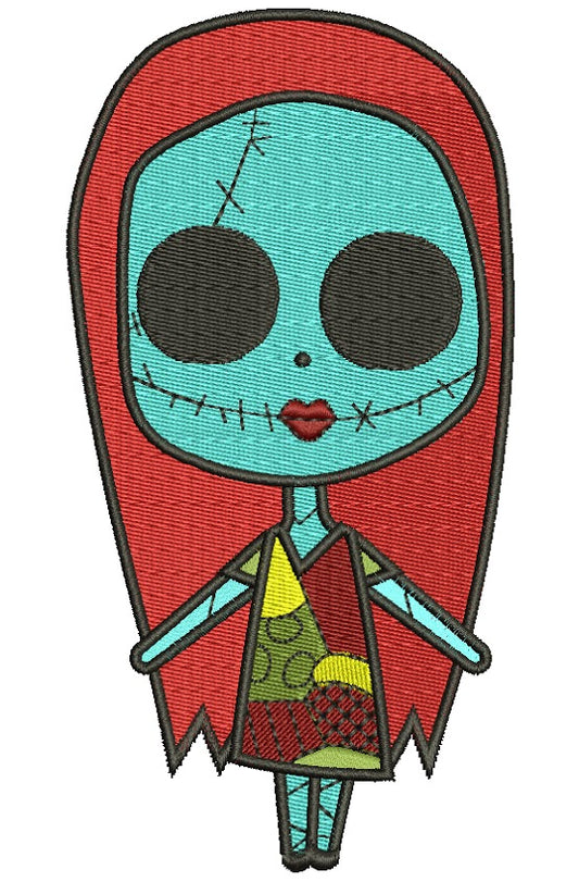 Looks Like Sally Skellington from night before christmas Filled Machine Embroidery Digitized Design Pattern