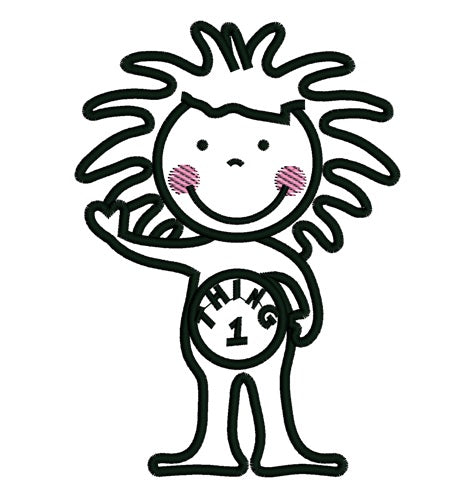 Looks Like Thing One from Cat in the Hat Applique Machine Embroidery Digitized Design Pattern