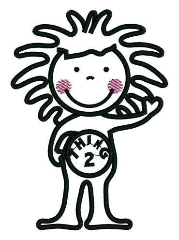 Looks Like Thing Two from Cat in the Hat Applique Machine Embroidery Digitized Design Pattern