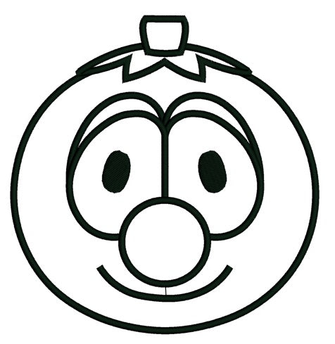 Looks Like Tomato From Veggie Tales Applique Machine Embroidery Digitized Design Pattern