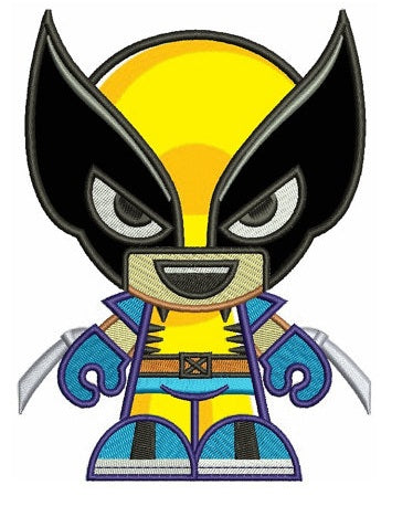 Looks Like Wolverine Superhero Applique - instant download - Digitized Machine Embroidery Design - 4x4 , 5x7, and 6x10 hoops