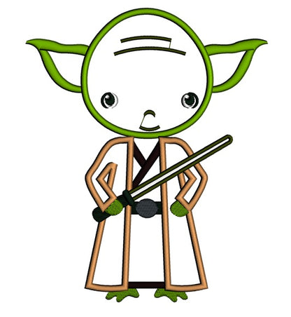Looks Like Yoda From Star Wars Applique Machine Embroidery Digitized Design Pattern