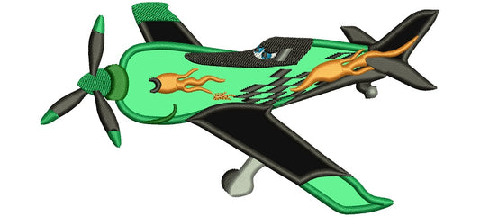 Looks Like Zed Airplaine Applique Machine Embroidery Design Digitized Pattern