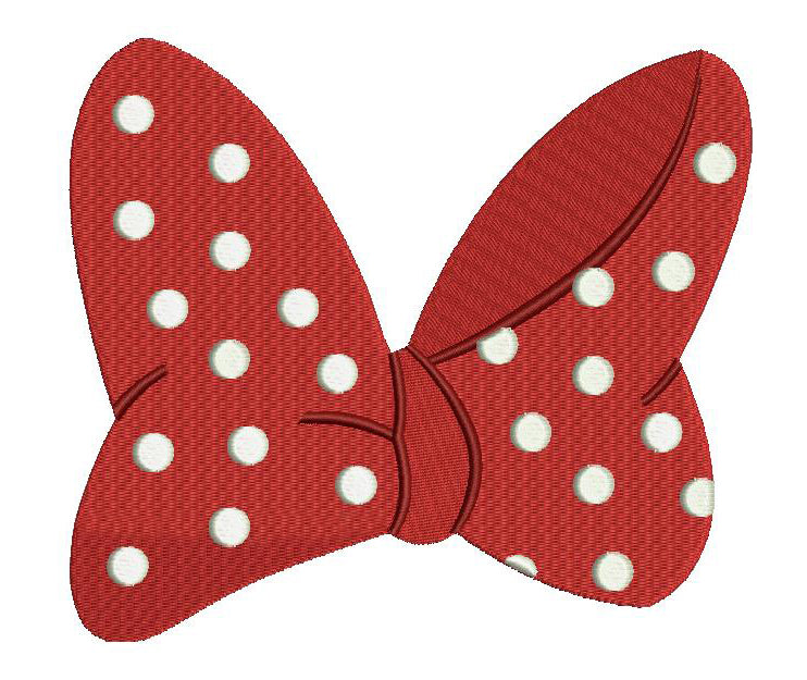Looks Like a Minnie Mouse Bow Filled Machine Embroidery Digitized Design Pattern