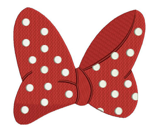 Looks Like a Minnie Mouse Bow Filled Machine Embroidery Digitized Design Pattern