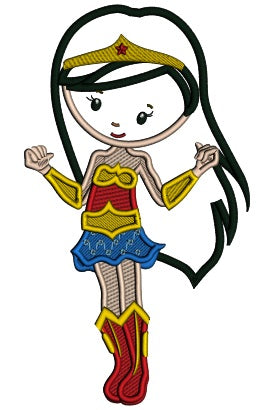 Looks Like a Wonder Woman Supergirl Applique Machine Embroidery Design Digitized Pattern