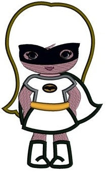Looks like Batman Girl Applique (hands in) Super Hero Machine Embroidery Digitized Pattern - Instant Download - fits 4x4 , 5x7, 6x10 hoops