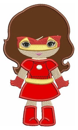 Looks like Iron Girl Superhero Applique (hands out) - Machine Embroidery Digitized Design Pattern -Instant Download - 4x4 , 5x7,6x10 hoops