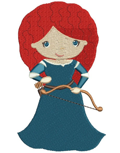 Looks like Princess Merida Filled Machine Embroidery Design Digitized Pattern