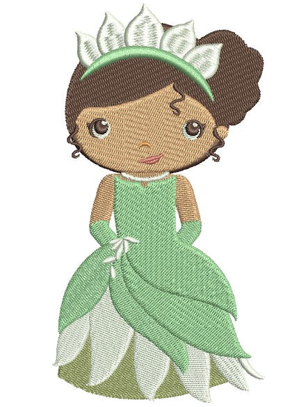 Looks like Princess Tiana Filled Machine Embroidery Design Digitized Pattern