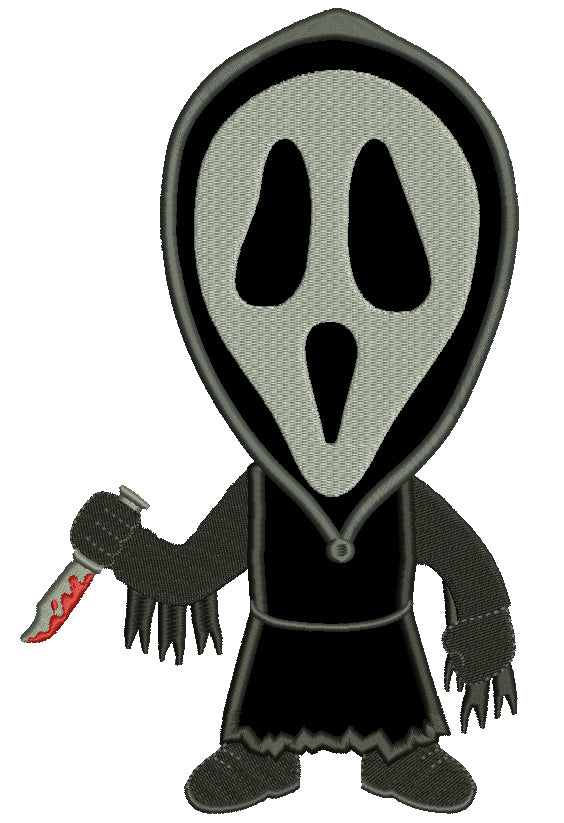 Looks like a character from Scream Halloween Applique Machine Embroidery Design Digitized Pattern