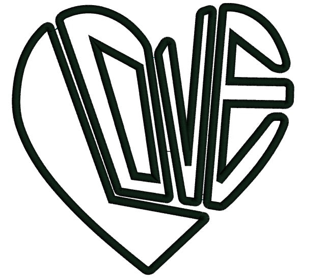 Love Heart Puzzle Applique Machine Embroidery Design Digitized Pattern