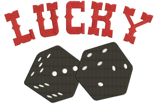 Lucky Dice Filled Machine Embroidery Digitized Design Pattern