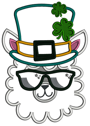 Lucky Llama St. Patrick's Day Applique Machine Embroidery Design Digitized Pattern