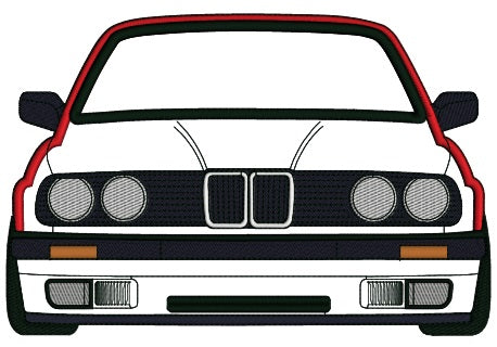 Luxury Red Car Applique Machine Embroidery Digitized Design Pattern