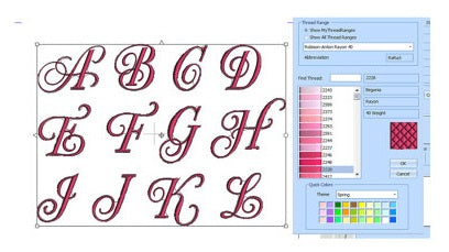 Fancy Curly Machine Embroidery Monogram Font Script 1,2,3 inches - Instant Download - (Upper Case) Machine Embroidery Design