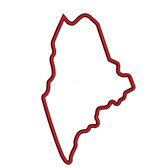 Maine Applique Machine Embroidery Digitized State Design Pattern