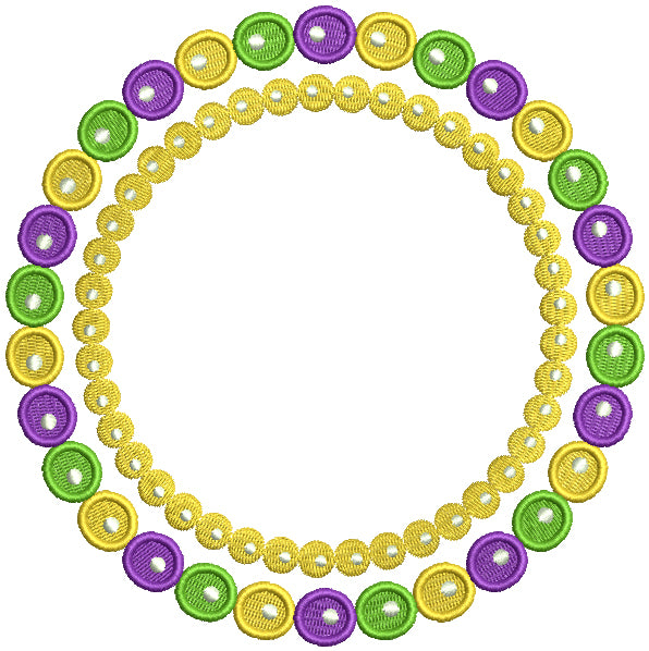 Mardi Gras Circle Beads Frame Filled Machine Embroidery Design Digitiz –  Embroiderymonkey