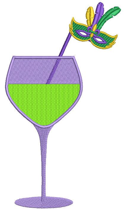 Mardi Gras Drink Filled Machine Embroidery Design Digitized Pattern