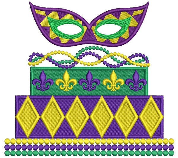 mardi gras mask cake