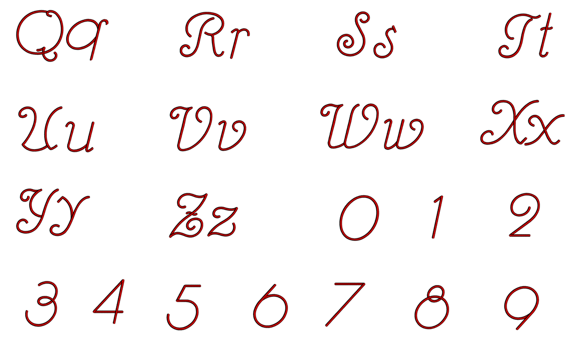 Melow Font Machine Embroidery Script Upper and Lower Case 1 2 3 inches