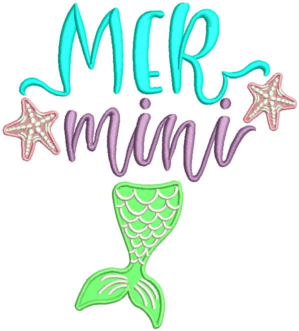 Mer Mini Applique Machine Embroidery Design Digitized Pattern