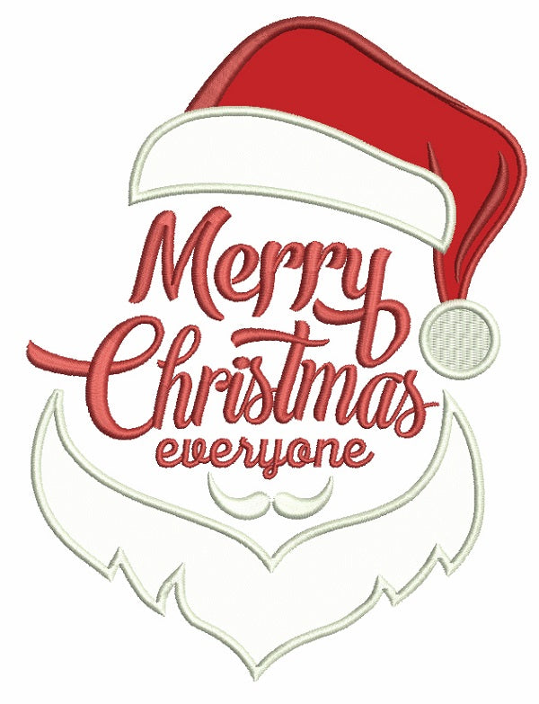 Merry Christmas Everyone Applique Machine Embroidery Design Digitized Pattern