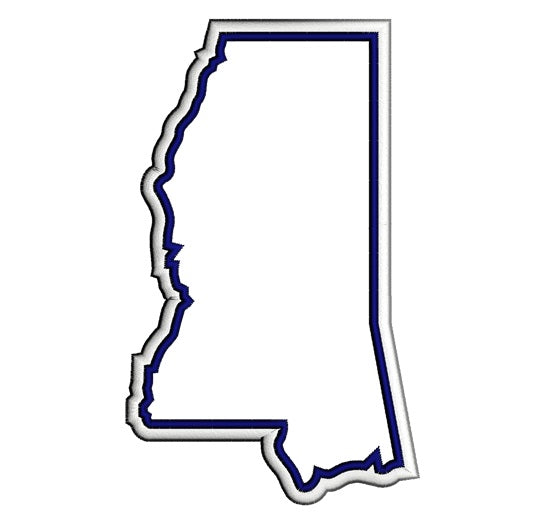 Mississippi Applique State Machine Embroidery Filled Digitized Design Pattern