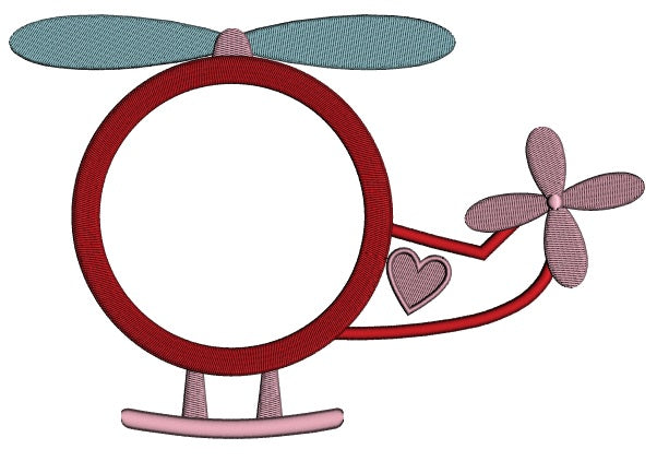 Monogram Helicopter Applique Machine Embroidery Design Digitized Pattern