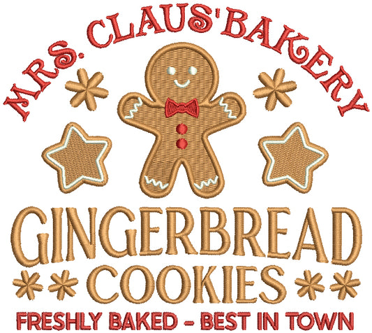 Mrs. Clause's Bakery Gingerbread Cookies Christmas Filled Machine Embroidery Design Digitized Pattern