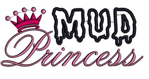 Mud Princess Applique Machine Embroidery Digitized Design Pattern - Instant Download - 4x4 , 5x7, 6x10