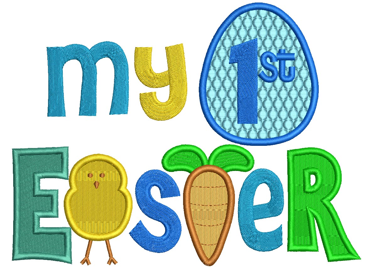 My First Easter Filled Machine Embroidery Digitized Design Pattern