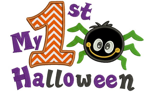 My First Halloween Little Spider Applique Machine Embroidery Design Digitized Pattern