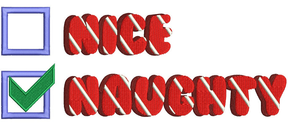 Naughty Santas Christmas List Filled Machine Embroidery Design Digitized Pattern