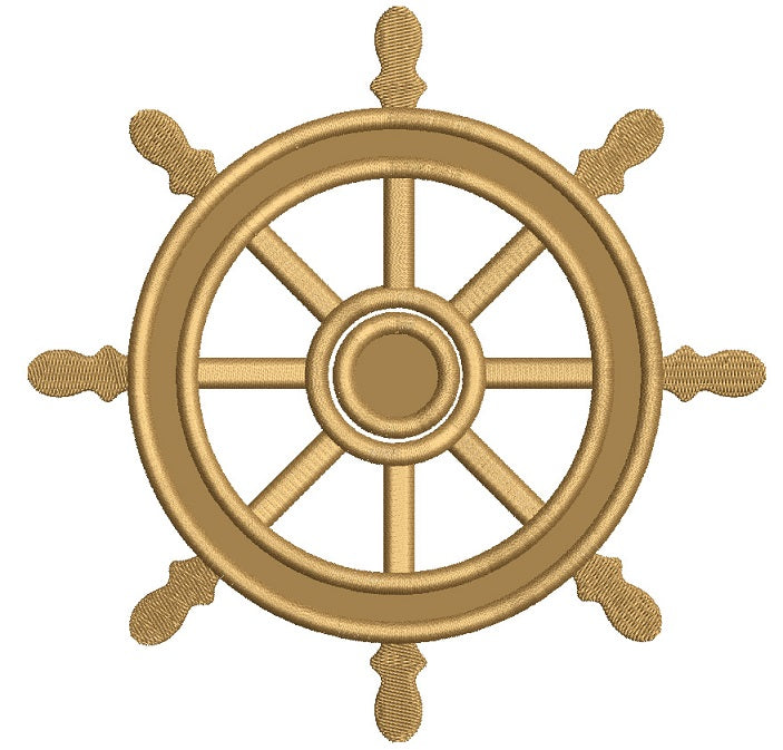 Nautical Helm Applique Machine Embroidery Design Digitized Pattern