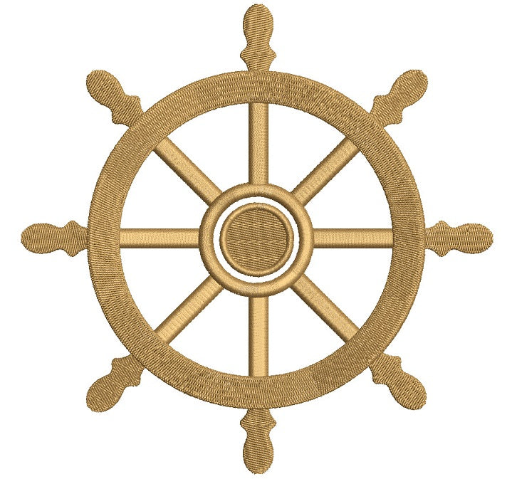 Nautical Helm Filled Machine Embroidery Design Digitized Pattern