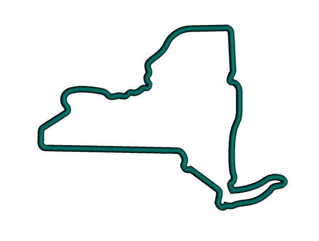 New York Applique Machine Embroidery Digitized State Design Pattern